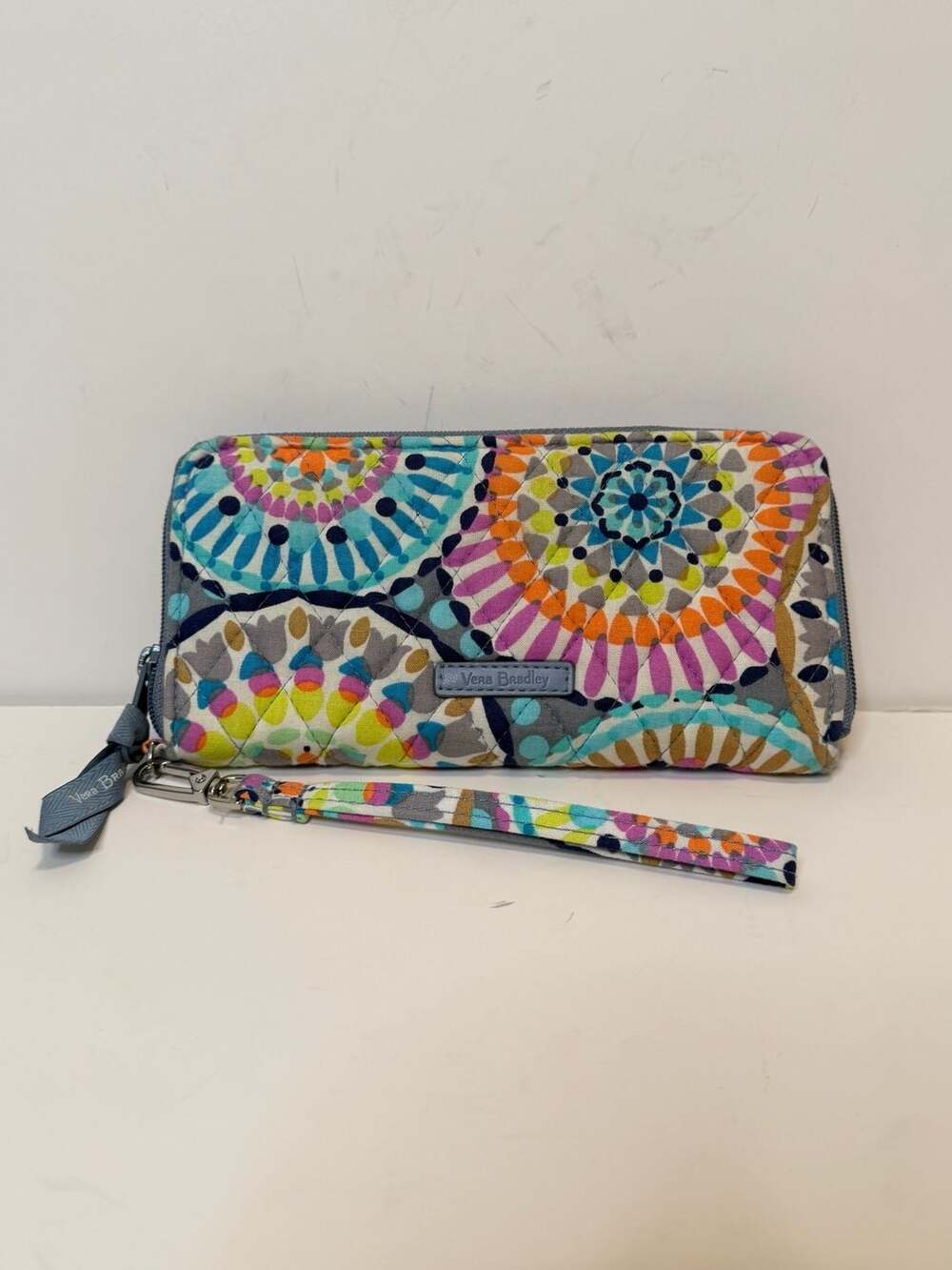Vera Bradley RFID Tech Wristlet in Sunny Medallion